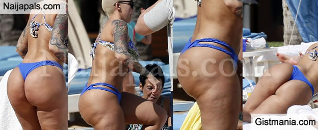 Amber Rose Flaunts Her Massive Cleavage In A Thong Bikini On The Beach In  Hawaii - Gistmania